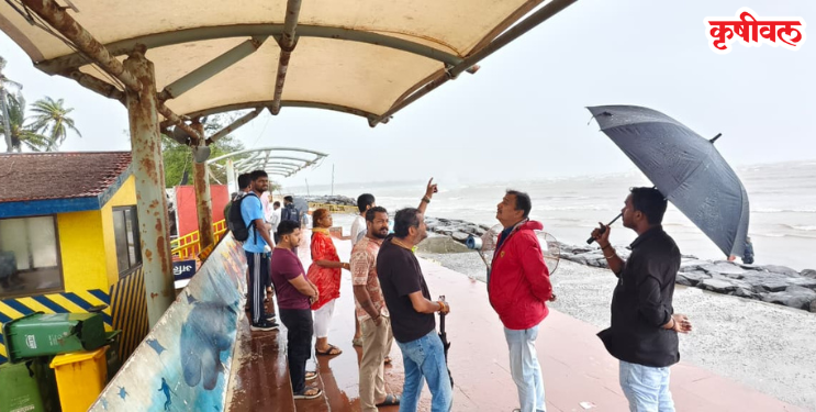 अलिबाग समुद्रकिनाऱ्याची प्रशांत नाईक यांच्याकडून पाहणी