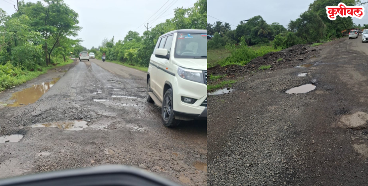बेलकडे-सहाण मार्गावर मोठमोठे खड्डे; वर्षभरातच रस्त्याची चाळण