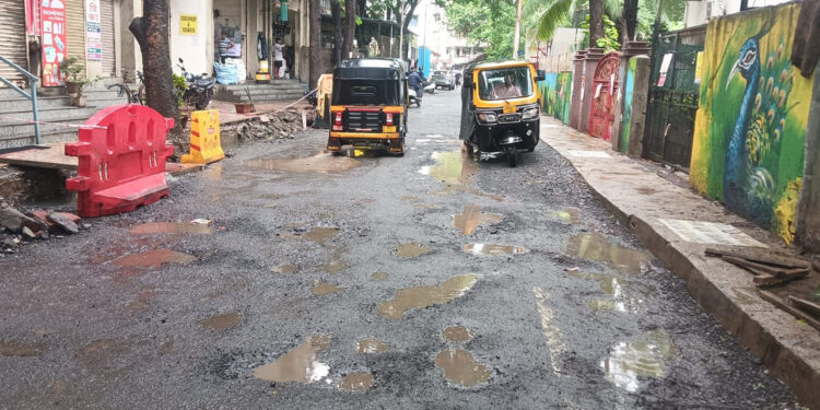 खड्ड्यांमुळे वाहनचालक त्रस्त