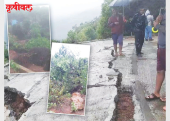 महाबळेश्वरजवळील नावली गावात जमीन खचली