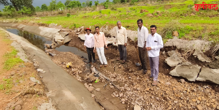 राजनाला कालव्याची पावसामुळे दुरवस्था
