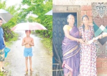 जयंत पाटील यांच्या वाढदिवसानिमित्त छत्री वाटप