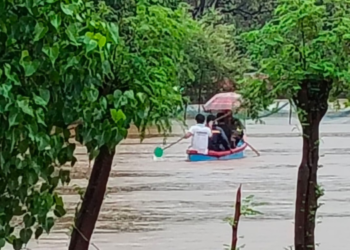 उरणमधील पाले गाव जलमय