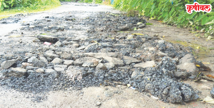 नांदगाव परिसरात चांगल्या रस्त्याचा दिखावा