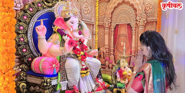चित्रलेखा पाटील यांनी घेतले गणरायांचे दर्शन